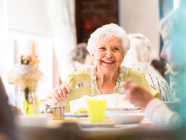 Senior woman dining