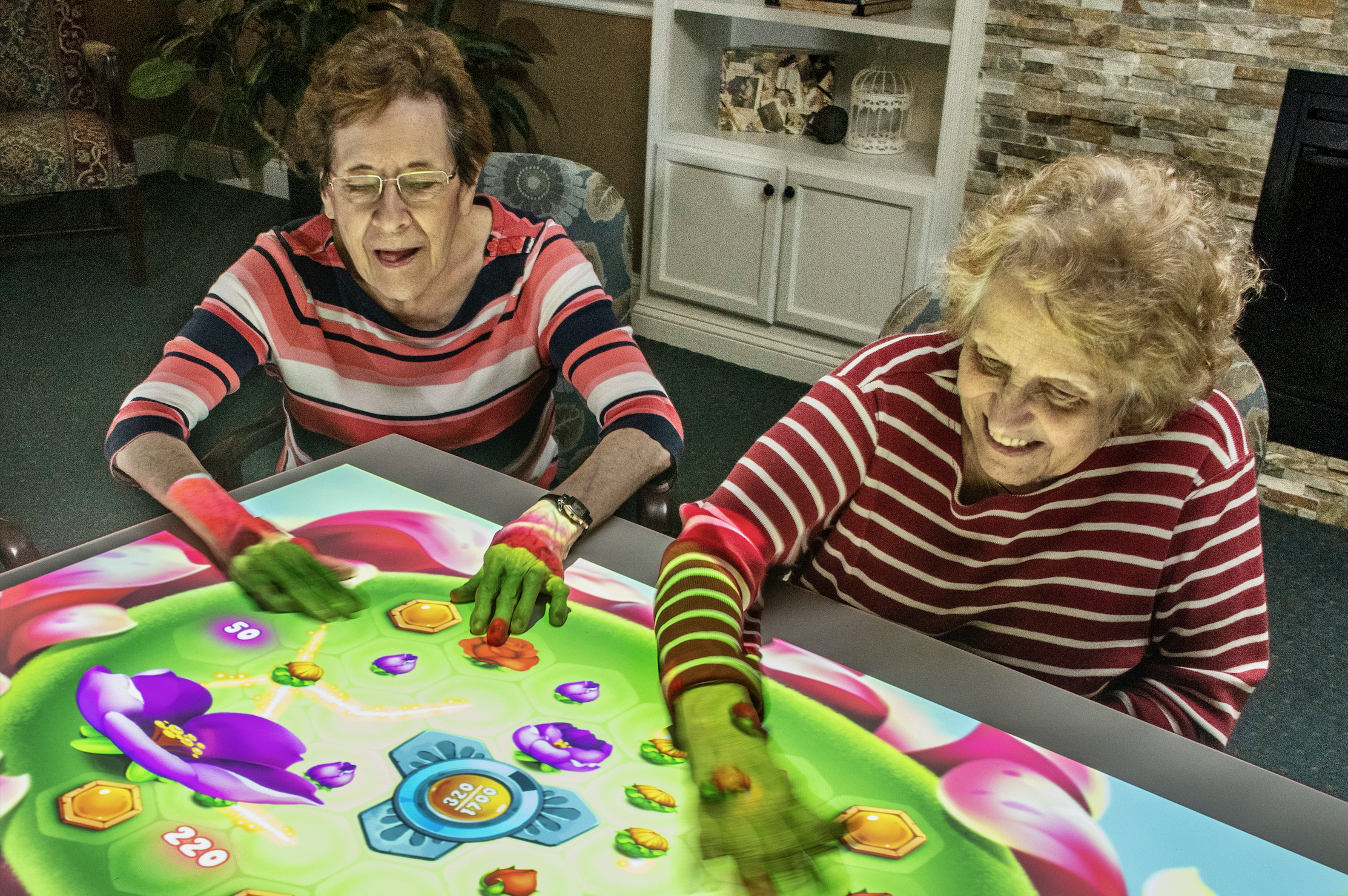 A Senior Lady Shocked to See the Exciting Renovations Happening in Fountain Hills Assisted Living